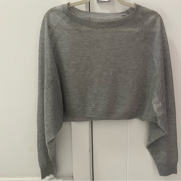 AllSaints Grey Cropped Sweatshirt- Size S; Like New Condition - Picture 1 of 7